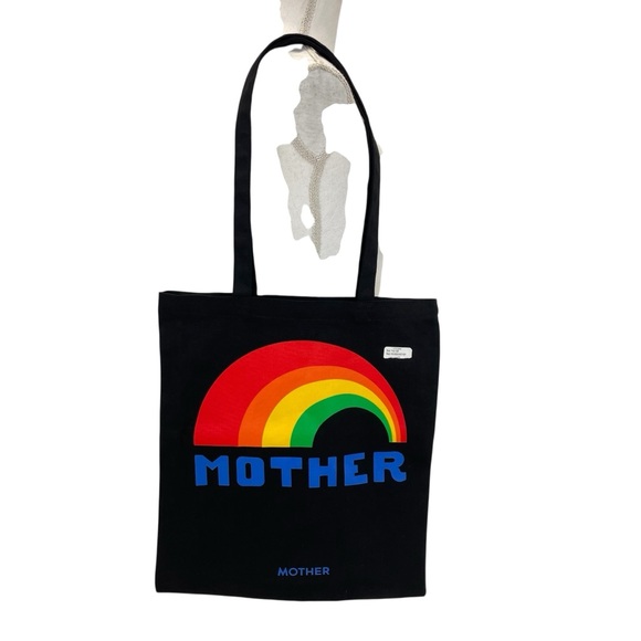 NWOT MOTHER Denim Rainbow Tote Bag OS Black - Picture 8 of 12